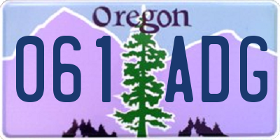 OR license plate 061ADG