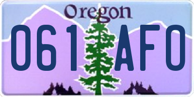 OR license plate 061AFO