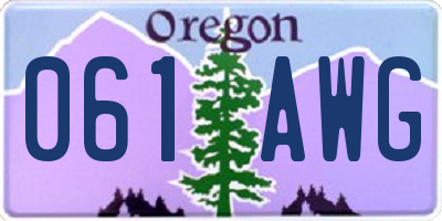 OR license plate 061AWG
