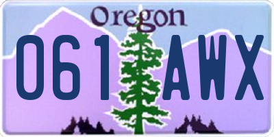 OR license plate 061AWX