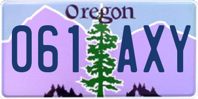 OR license plate 061AXY