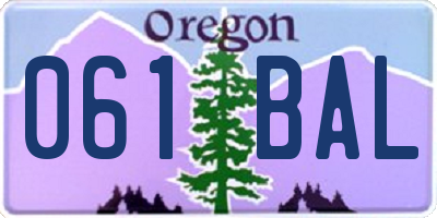 OR license plate 061BAL