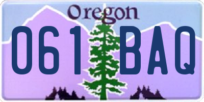 OR license plate 061BAQ