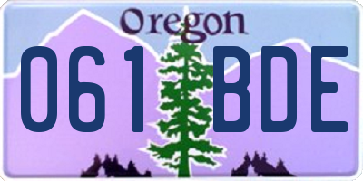 OR license plate 061BDE