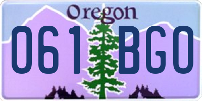 OR license plate 061BGO