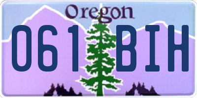 OR license plate 061BIH