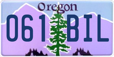 OR license plate 061BIL