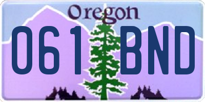 OR license plate 061BND