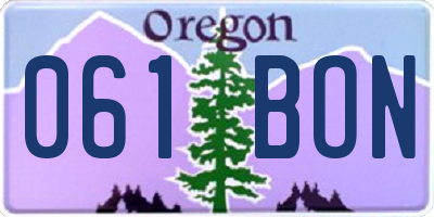 OR license plate 061BON