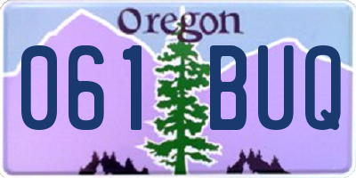 OR license plate 061BUQ