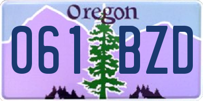 OR license plate 061BZD