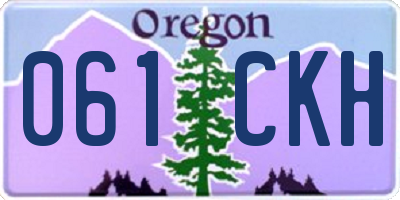 OR license plate 061CKH