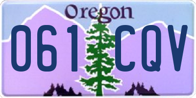 OR license plate 061CQV