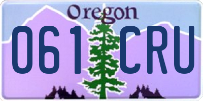 OR license plate 061CRU
