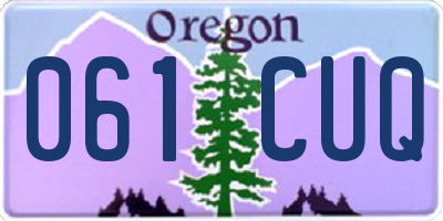OR license plate 061CUQ