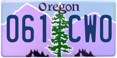 OR license plate 061CWO