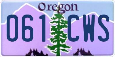OR license plate 061CWS