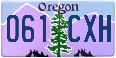 OR license plate 061CXH