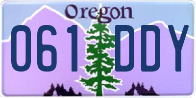 OR license plate 061DDY