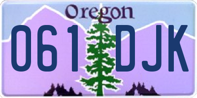 OR license plate 061DJK