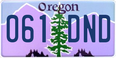 OR license plate 061DND