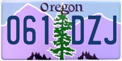 OR license plate 061DZJ