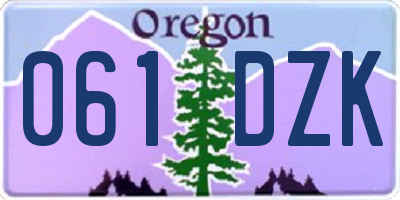 OR license plate 061DZK