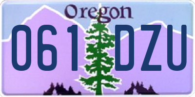 OR license plate 061DZU