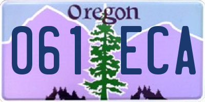 OR license plate 061ECA