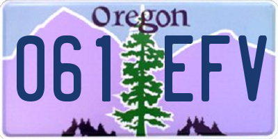 OR license plate 061EFV