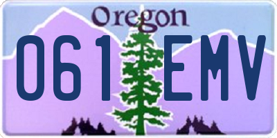 OR license plate 061EMV