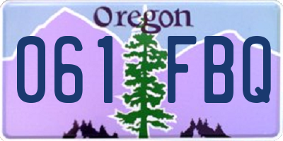 OR license plate 061FBQ