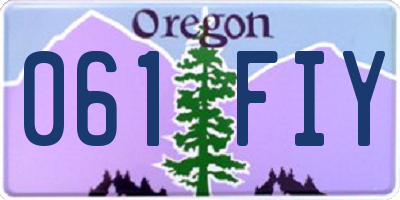 OR license plate 061FIY