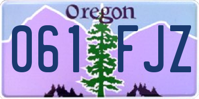 OR license plate 061FJZ
