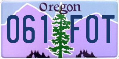 OR license plate 061FOT