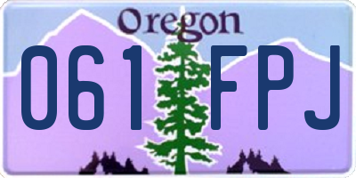 OR license plate 061FPJ