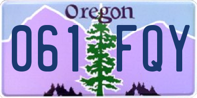 OR license plate 061FQY