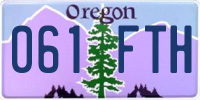 OR license plate 061FTH