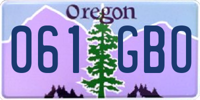 OR license plate 061GBO