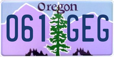 OR license plate 061GEG