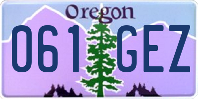 OR license plate 061GEZ