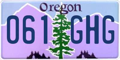 OR license plate 061GHG