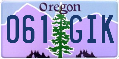 OR license plate 061GIK