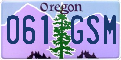 OR license plate 061GSM