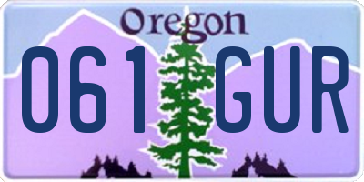 OR license plate 061GUR