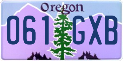OR license plate 061GXB