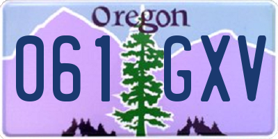 OR license plate 061GXV