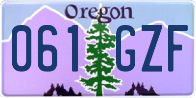 OR license plate 061GZF