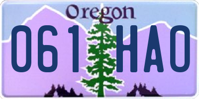 OR license plate 061HAO