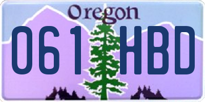 OR license plate 061HBD